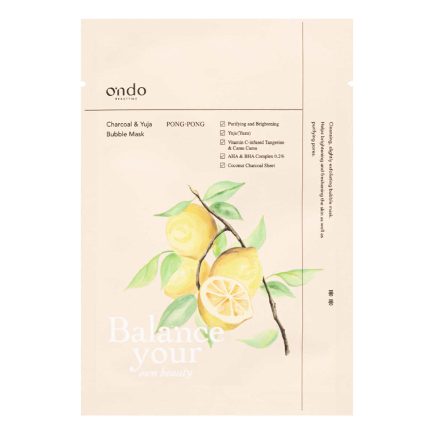 Charcoal & Yuja Bubble Mask - Joa Cosmetics