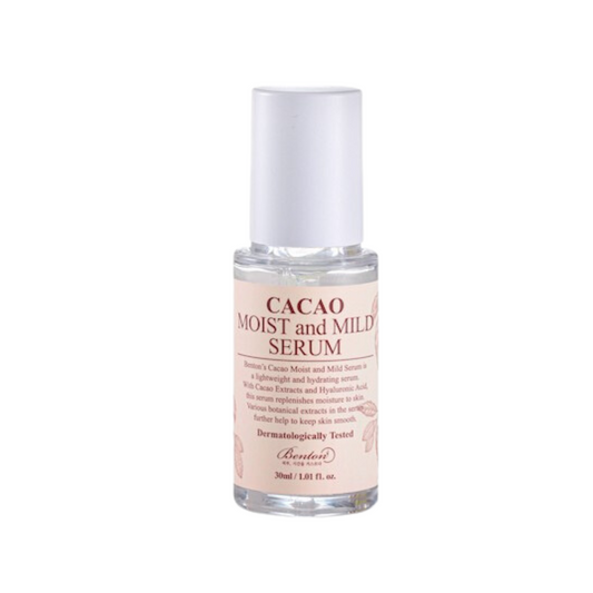 This serum contains over 80% cacao extract plus sodium hyaluronate to hydrate and nourish skin and to regulate its oil-water balance.