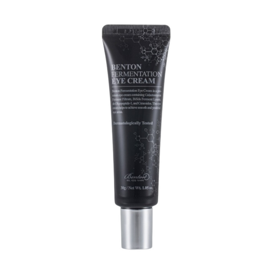 Benton's premium eye cream contains galactomyces ferment filtrate, bifida ferment lysate, peptides and ceramides to leave your eye area smooth and young-looking.