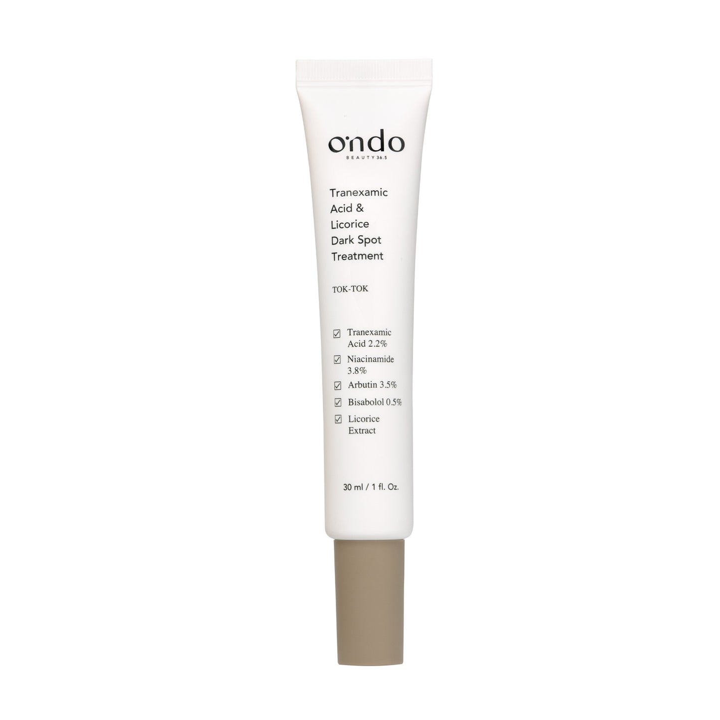 Treatment for dark spots and hyperpigmentation with tranexamic acid and liquorice. Perfect for fading and preventing skin blemishes.